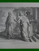 Grafik : Jesus erscheint zwei Jüngern auf dem Wege nach Emmaus. , Blattgröße 42cm x 29cm , M- C in 02828