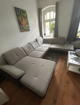 wohnlandschaft u form mit schlaffunktion xxl 1,85x3,50x2,15 in grau - Gera