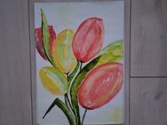 Unikat Aquarell Tulpen DIN A4 handgemalt 21 x 29,7 cm - Naumburg (Saale)