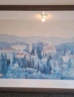 Ralf Westerhoff Landschaftskünstler großes Aquarell Bild Wandbild 1995 Rahmen - Essen