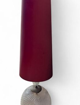 Stehlampe der 60er Glaskugel mit rotem Schirm - Ginsheim-Gustavsburg