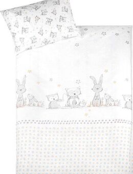 Julius Zöllner Kinderbettwäsche Häschen und Eule, Renforcé, 2 teilig, mit Hasen und Eule