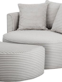 LeGer Home by Lena Gercke XXL-Sessel ISALIE, Rundsessel mit Hocker, Lesesessel, Loveseat, Big-Sessel (Set), trendige Stoffe, 3 Zierkissen, große Sitzfläche, Cord, Samt, Bouclé