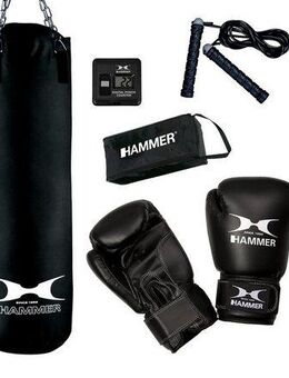 Hammer Boxsack Chicago (Set, 4-tlg., mit Boxhandschuhen, mit Sprungseil)