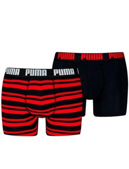 PUMA Boxershorts PUMA MEN EVERYDAY STRIPED BOXERS 2P (Packung, 2er Pack) mit kontrastfarbigem Schriftzug
