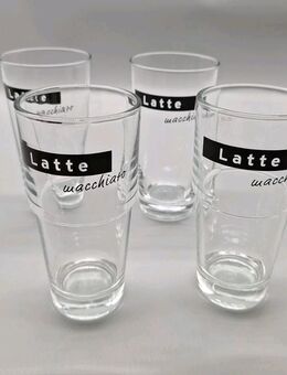 Latte Macchiato Glas TCM Gläser Set 4 Stück zusammen 13,5cm hoch 7cm breit - Essen