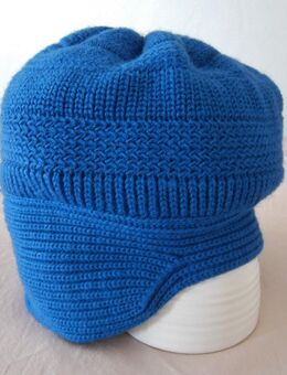 Mütze *NEU* Damenmütze Strickmütze Feinste Merino-Wolle, sehr weich & formstabil. KEIN "Kratzen" TOP Qualität, die NICHT "ausleiert". Aufwändiges Strickmuster. Maschinen waschbar. Royalblau / Kornblumenblau - Bad Oeynhausen