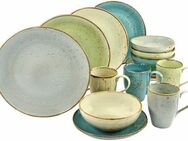 CreaTable Kombiservice Geschirr-Set NATURE COLLECTION (16-tlg), 4 Personen, Steinzeug, Service, harmonische Naturglasur, 16 Teile, für 4 Personen