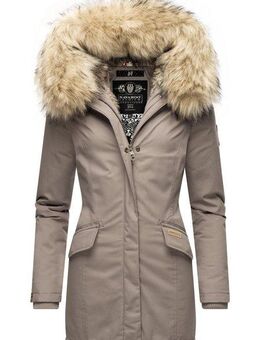 Navahoo Wintermantel Cristal stylischer Damen Winterparka mit Kunstfell-Kapuze