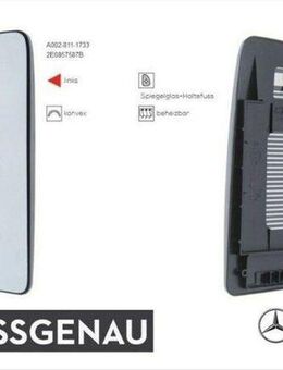 SPIEGELGLAS LINKS BEHEIZT KONVEX RECHTECK VW CRAFTER 30 - 35 2E - Dortmund Wickede