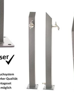 TRINKWASSER Wassersäule TSQS 1030 Beton Optik Stein grau eckig - Hiddenhausen