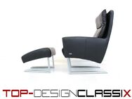 wie neu! Laauser Design Int. Lounge Chair, Freischwinger Sessel mit Hocker, Leder u. Chrom, Bauhaus - Hamminkeln Zentrum