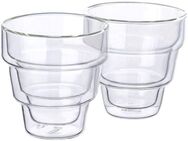 Mulex Latte-Macchiato-Glas Mulex Gläser Set Phoenix, Borosilikatglas, doppelwandiges Trinkglas f. Kaffee, Cappuccino, Latte Macchiatto, 2tlg