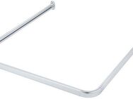 WENKO Winkelstange Modell Era, verschraubt, Aluminium, Kunststoff, Winkelschiene aus Aluminium für Duschvorhänge, inkl. 16 Spezialgleiter