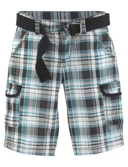 KIDSWORLD Shorts 2tlg. Bermudas mit Gürtel, Karierte Cargo-Bermudas (Set, 2-tlg., mit Gürtel) mit Textilgürtel