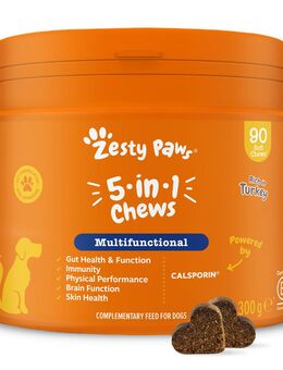 Zesty Paws 5-in-1 Chews Truthahn - Sparpaket: 2 x 90 Kautabletten