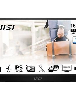 MSI PRO MP161 E2 LED-Monitor (40 cm/16 ", 1920 x 1080 px, Full HD, 4 ms Reaktionszeit, 60 Hz, IPS-LED, 2 Jahre Herstellergarantie, USB-C)
