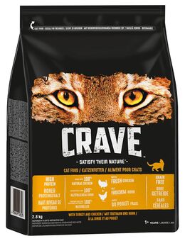Crave Trockenfutter Katze mit Truthahn & Huhn - 2,8 kg