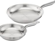 Tefal Pfannen-Set Virtuoso, Edelstahl (Set, 2-tlg., 1x Bratpfanne Ø 24 cm, 1x Bratpfanne Ø 28 cm, Höhe 5 cm), Edelstahl,Antihaftversiegelung,Thermo-Spot,alle Herdarten,Induktion