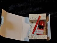 Mini Kalligraphie Glasfeder in rot mit Tinte in Geschenkverpackung - Alzenau