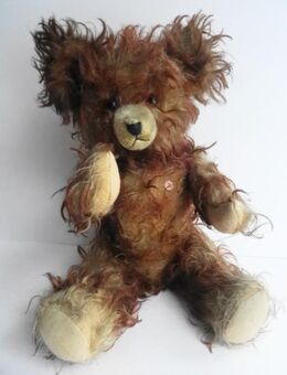 Antiker Teddybär der Marke Petz um 1950, von Anton Kiesewetter, Spielwarenfabrik Coburg - Königsbach-Stein