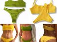 Damen Bikini 2 Teiler Set G-String Badehose Frauen Badeslip Grün Gelb Badeanzug  17,90€* in 78052