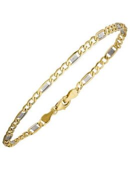 JOBO Goldarmband, Steg-Panzerarmband 333 Gold bicolor 19 cm