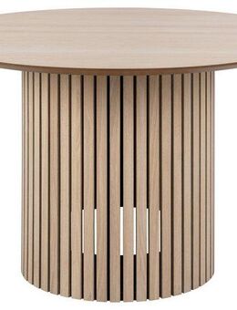 ACTONA GROUP Esstisch Linley Tisch, Wohnzimmertisch, Säulengestell, Rund, Eichenfurnier geölt, Lamellenfront, Ø: 120 cm