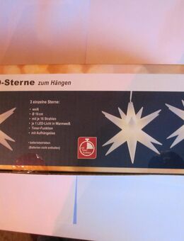 3 einzeln verpackte 3-D LED-Stern zum Aufhängen, Ø 10 cm, - Gefell (Thüringen)
