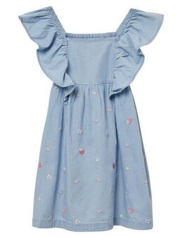s.Oliver Junior Jeanskleid mit All-Over Stickereien