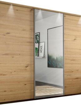 rauch Schwebetürenschrank Kleiderschrank Schrank Garderobe CORTONA mit Passepartout und optionaler Beleuchtung inkl. Inneneinteilung 2 Boxen und Böden