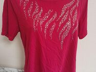 Box#12 m-collection T-Shirt 42 Shirt kurzarm rot Damen Strass - Mühlberg (Elbe)