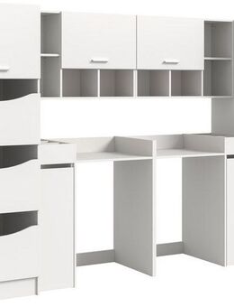 welltime Badmöbel-Set FALAS, TOPSELLER!, 8-teilig, Hauswirtschaftsraum Set, Breite 300 cm, (Set, 8-St., Wäscheschrank, Hängeschrank,Standregal, Umbauschrank, Mehrzweckschrank), Kombination, Waschmaschinenumbau, Waschmaschinenschrank, Wäschekammer