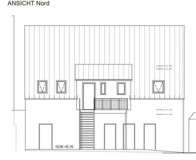 Garagengebäude (F) als geplantes Einfamilienhaus mit Einliegerwohnung zum Selbstausbau mit großem Garten