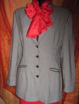 NEUw * Original VINTAGE * Pepita * Glenchek * Vichy Karo * Anzug * Kostüm * Long- Blazer * Gehrock * Kurz- Mantel "MISS H" Gr 40- 42/ M * schwarz * weiß * - Riedlingen
