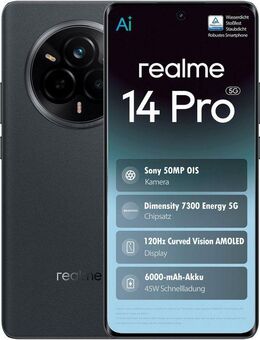 Realme 14 Pro 5G Smartphone (17,2 cm/6,77 Zoll, 512 GB Speicherplatz, 50 MP Kamera)