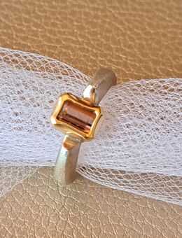 Handgearbeiteter Ring aus 925er Sterlingsilber mit Turmalin - Herzberg (Harz)