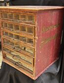 Antiker Nähseidenschrank Nähgarnschrank Gütermann Vitrine 1930er in 50672