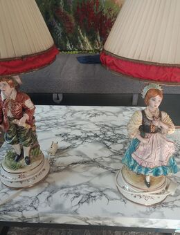 2x Porzellan Tischlampen vermutlich Capodimonte Florence 1950er oder 60er Jahre - Ravensburg