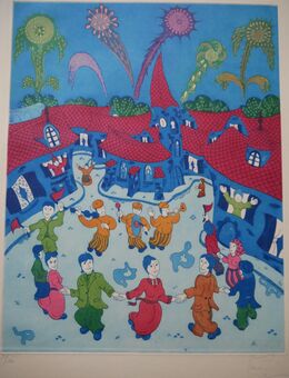 Grafik , Volksfest , Abzug 33/150 , signiert - Görlitz