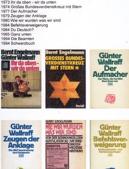 Sammlung 10 Bände (Konvolut) Engelmann / Wallraff div. Bücher (u.A. Ganz unten) - Krefeld