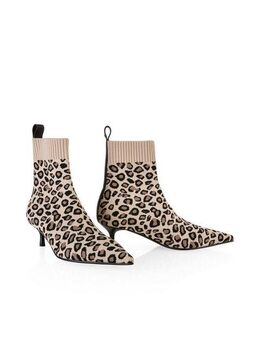 Marc Cain Collections Feminine Rigour Stiefelette Stiletto, Kitten Heel mit Sockenschaft zum Schlupfen