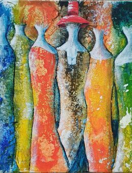 Acrylbild "Gruppenbild mit Damen" 40 x 40 - Dresden