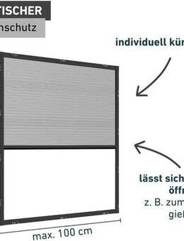 Windhager Insektenschutzplissee Plisseefenster ULTRA FLAT, halbtransparent, ohne Bohren, verspannt, Klemmfix, Insektenschutz Plissee für Fenster ohne bohren, 100 x 120 cm, anthra