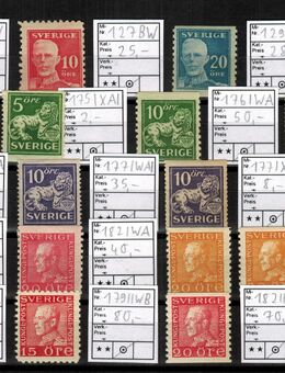 Schweden: versch. ältere Dauermarken (ca. 285 Euro Michel) - Krefeld