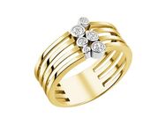 Vivance Fingerring 925/- Sterling Silber vergoldet bicolor