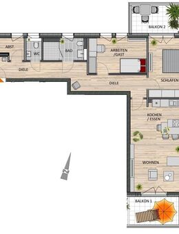 Barrierefreie 3-Zimmer Eigentumswohnung mit 2 Balkonen im Zentrum von Leverkusen Schlebusch! - Leverkusen