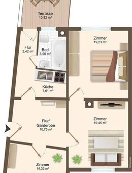 Schöne 3,5 Zi-Wohnung in historischem Gebäude Worms City, EBK, neue Fenster, Dachterrasse - Worms