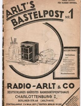 Arlt´s Bastelpost Nr.1, Der erste Katalog der Firma ARLT (T137a) - Sinsheim