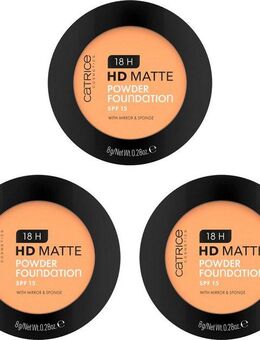 Catrice Puder 18H HD Matte Powder Foundation, 3-tlg., mit mattiertem Effekt